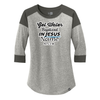 Water Baptize Acts 2:38 Ladies Heritage Blend 3/4-Sleeve Baseball Raglan Tee. LNEA104