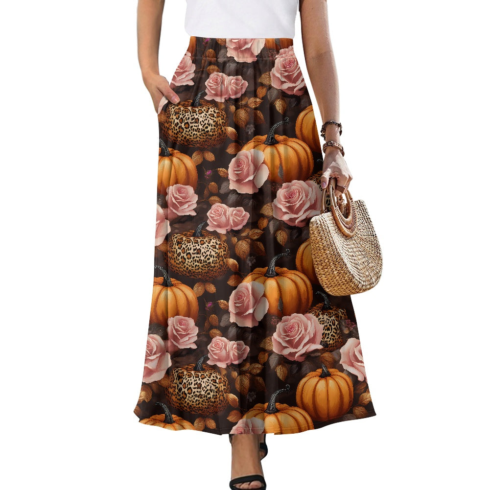 Printed Double Pocket Skirt