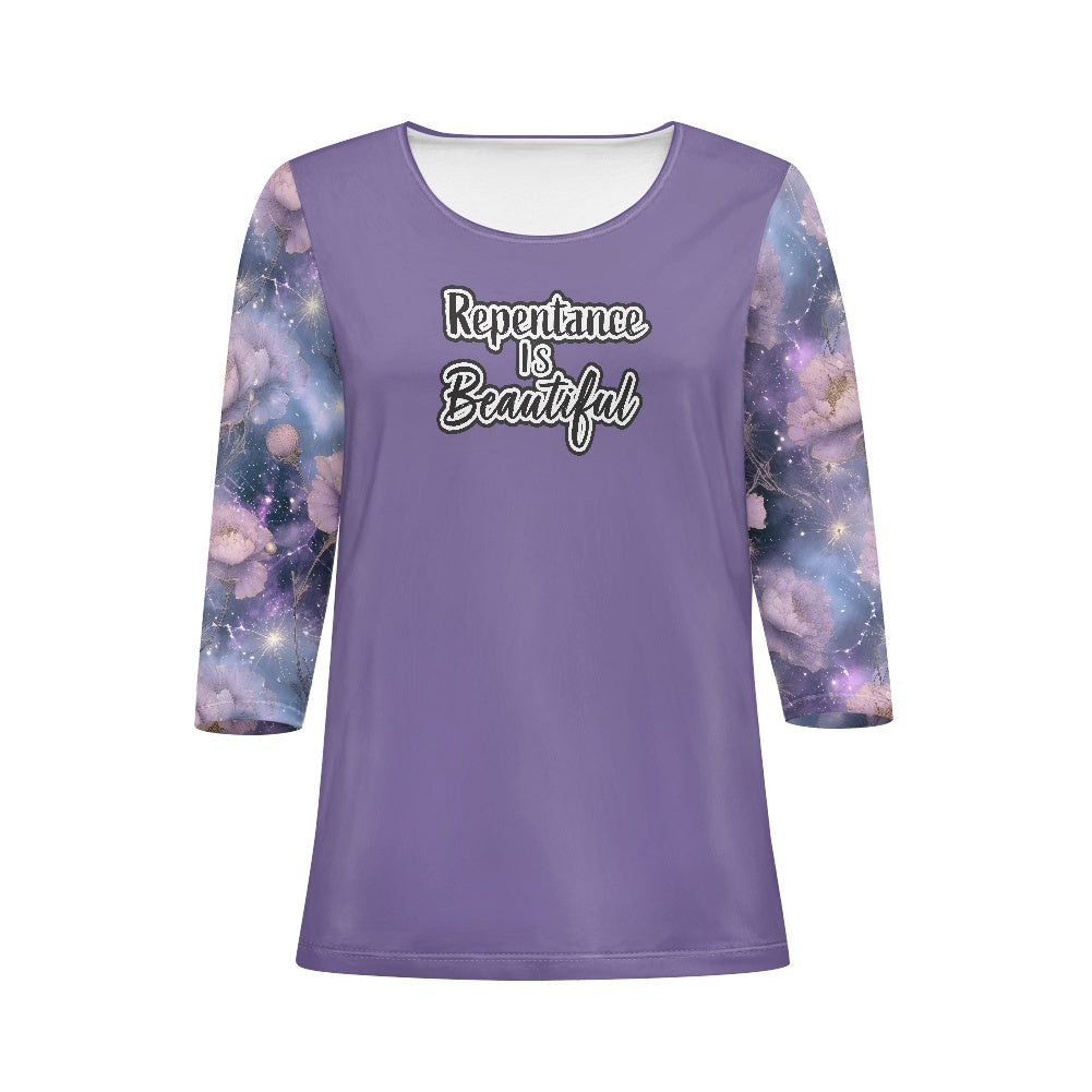 Repentance Is Beautiful Women's three quarter sleeve top