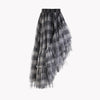 Plaid Irregular Asymmetrical Skirt